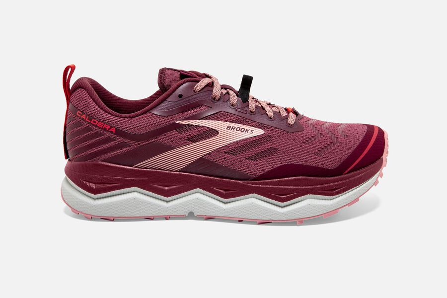 Brooks Caldera 4 Womens UK - Trail Running Shoes - Burgundy 638-RILMBQ